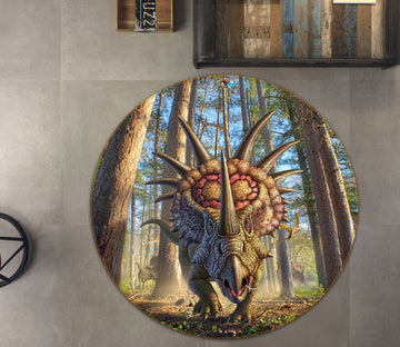 3D Styracosaurus 85152 Jerry LoFaro Rug Round Non Slip Rug Mat