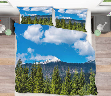 3D Mountain Forest 60090 Bed Pillowcases Quilt