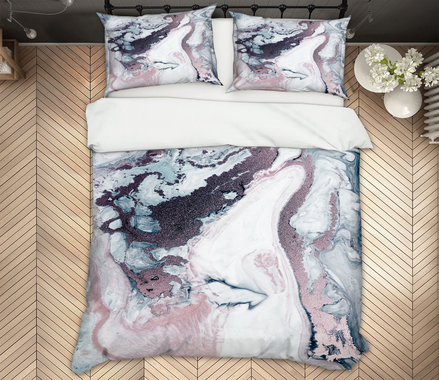 3D Marble 59223 Bed Pillowcases Quilt