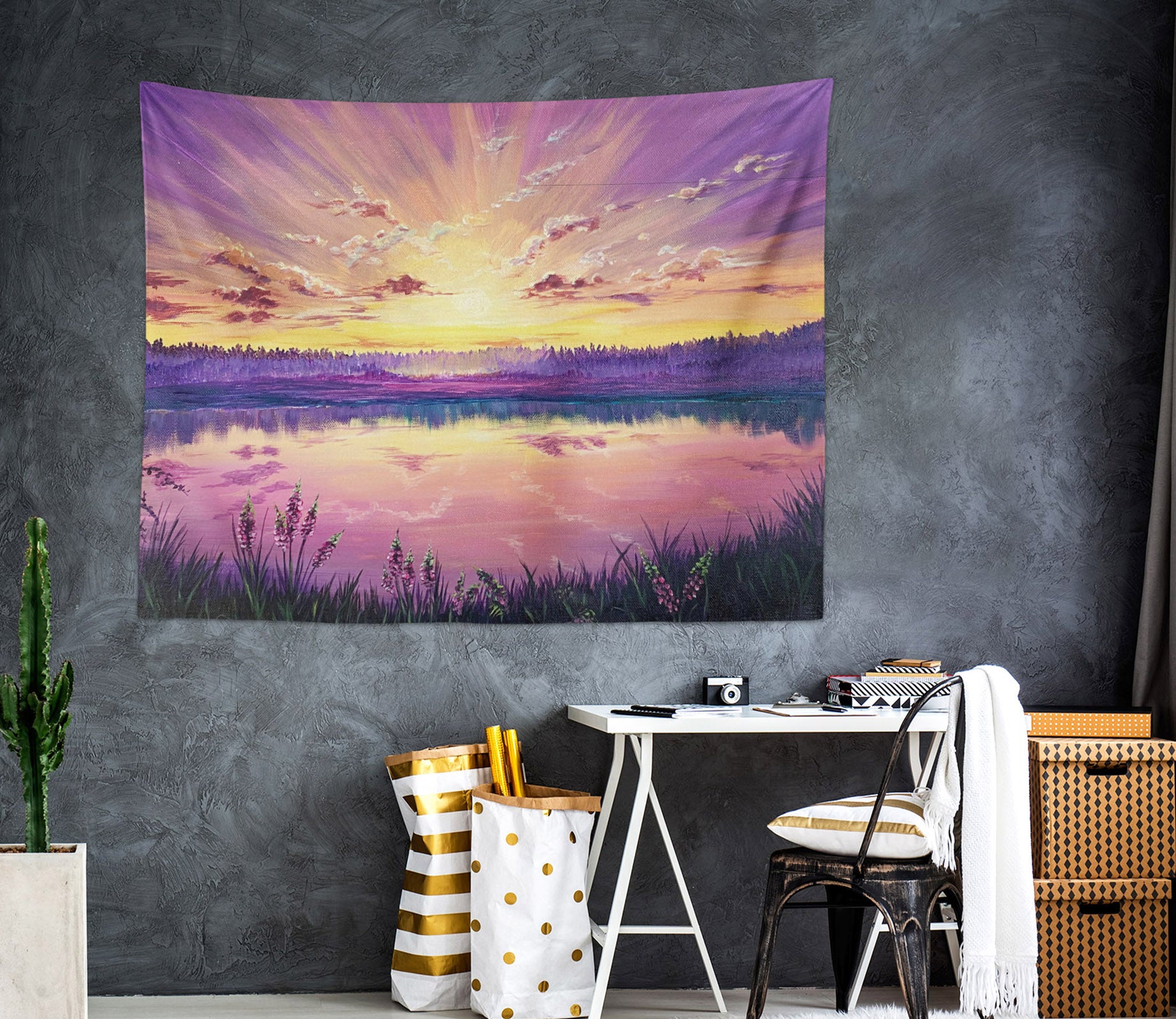 3D Purple Sky Sunshine 866 Marina Zotova Tapestry Hanging Cloth Hang