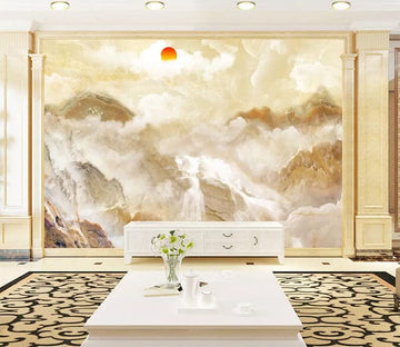 3D Sunrise Mountain River 2351 Wall Murals Wallpaper AJ Wallpaper 2 