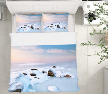 3D Snow Stone 61120 Bed Pillowcases Quilt