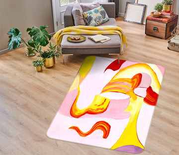 3D Red Yellow Pattern 76115 Non Slip Rug Mat