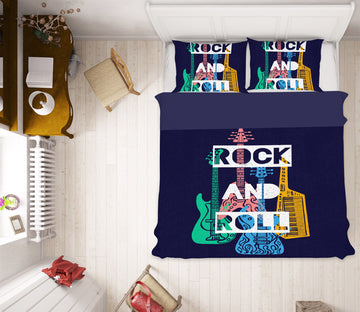 3D Guitar Instrument 61072 Bed Pillowcases Quilt