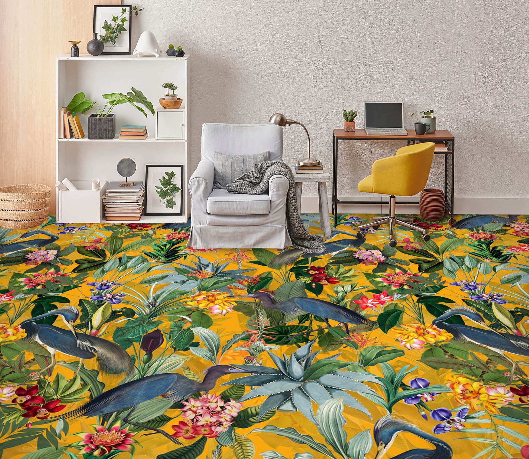 3D Different Colored Flowers 10023 Uta Naumann Floor Mural