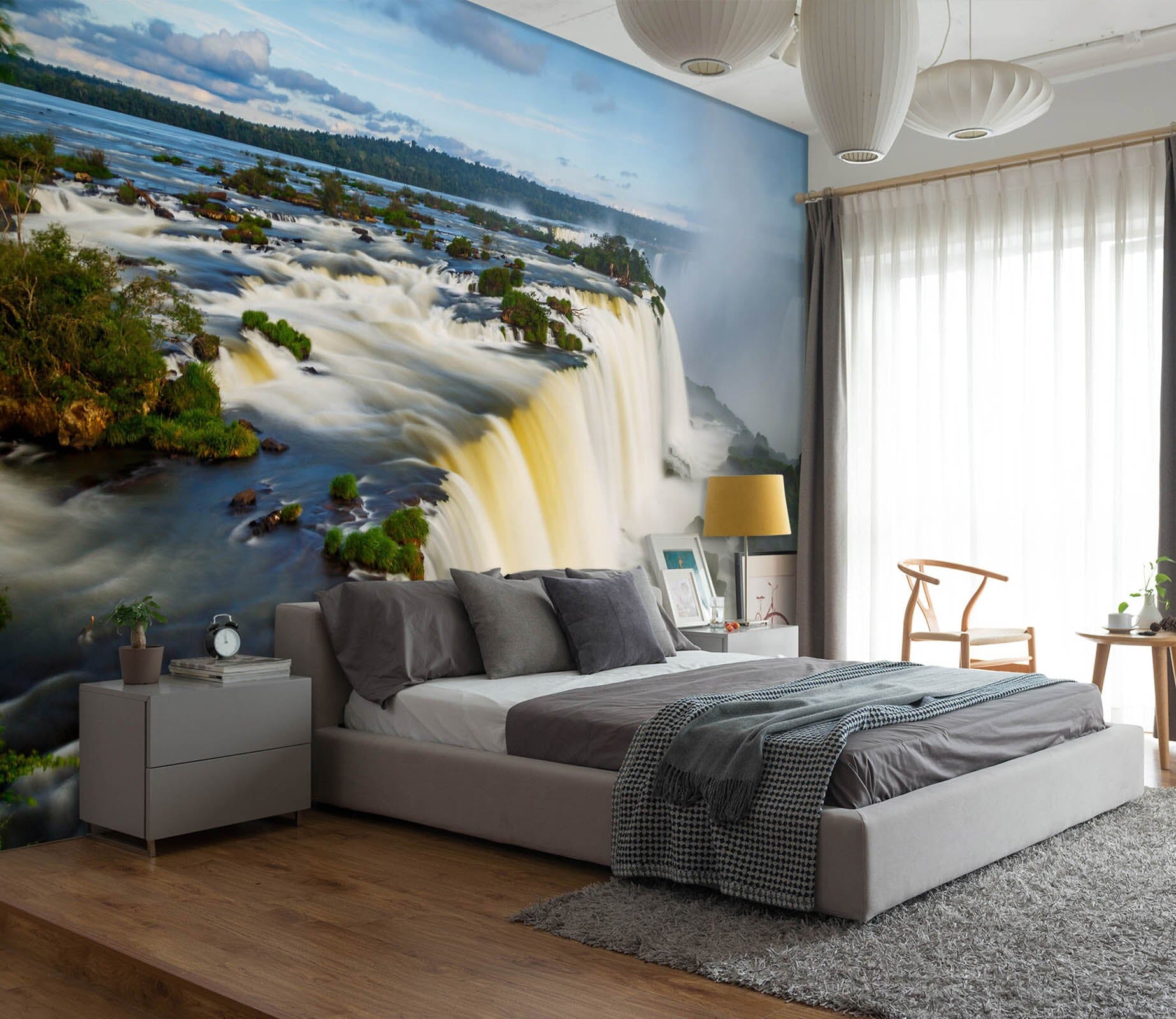 3D White Waterfall 1106 Wall Murals Wallpaper AJ Wallpaper 2 