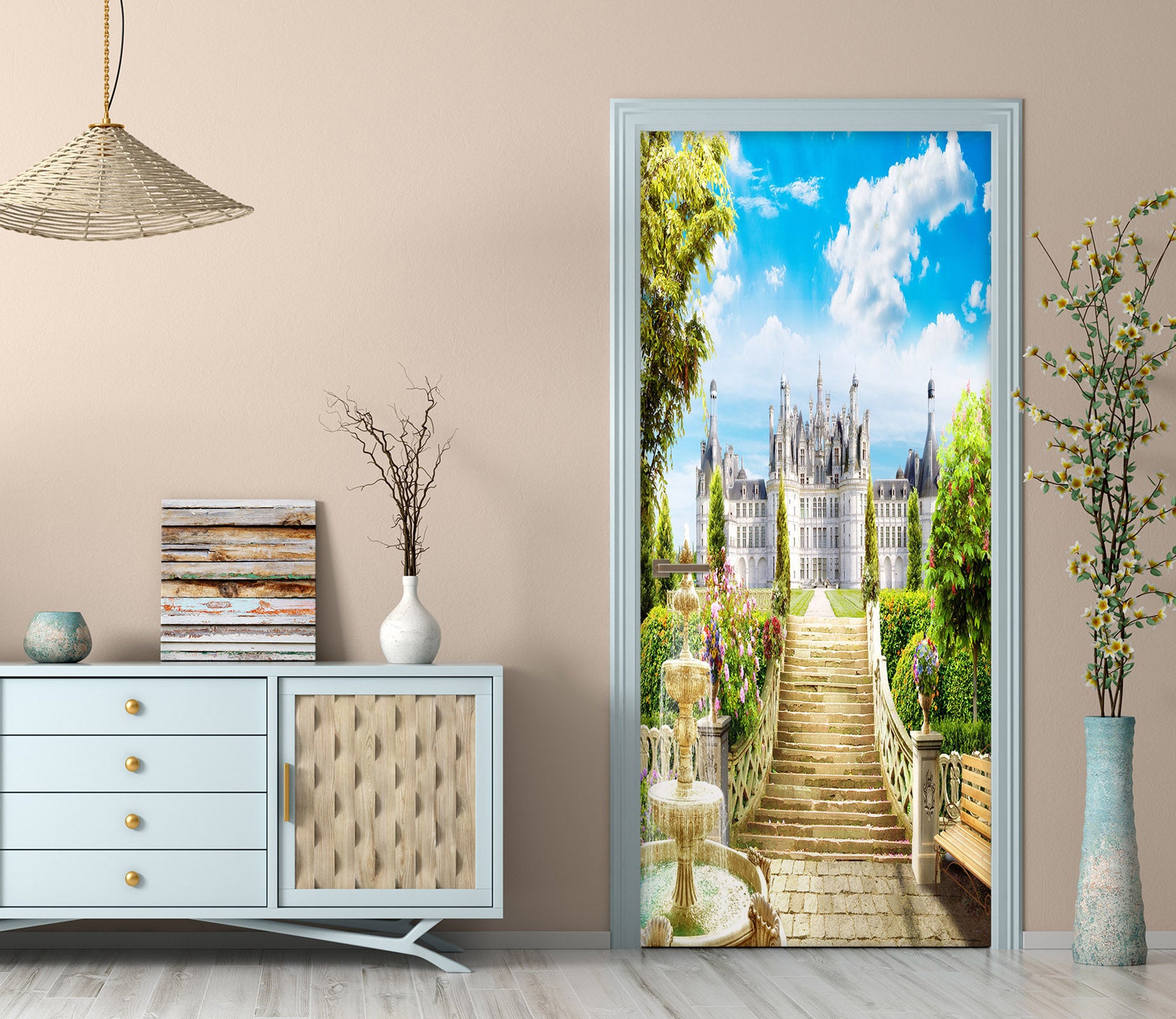 3D Castle Stairs 22103 Door Mural