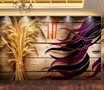 3D Long Purple Hair 1584 Wall Murals