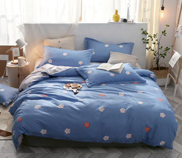 3D Small White Safflower 4087 Bed Pillowcases Quilt