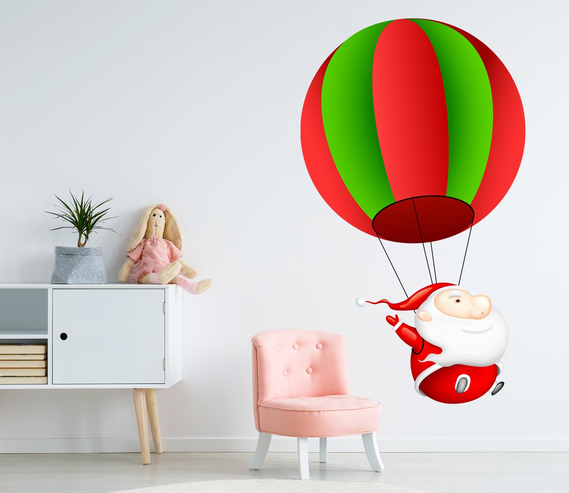 3D Santa Claus Parachute 37 Wall Stickers Wallpaper AJ Wallpaper 