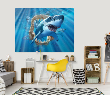 3D Great White Shark 020 Jerry LoFaro Wall Sticker Wallpaper AJ Wallpaper 2 