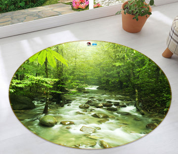 3D Wood Creek 72143 Round Non Slip Rug Mat