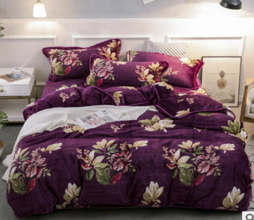 3D Purple Flowers 30248 Bed Pillowcases Quilt