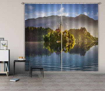 3D Forest Lake 053 Marco Carmassi Curtain Curtains Drapes Curtains AJ Creativity Home 