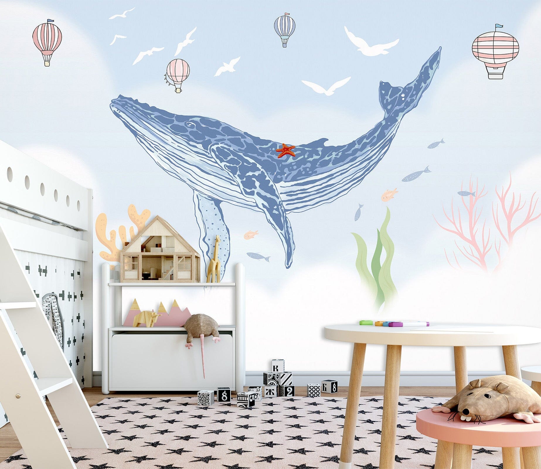 3D Blue Whale 1441 Wall Murals Wallpaper AJ Wallpaper 2 