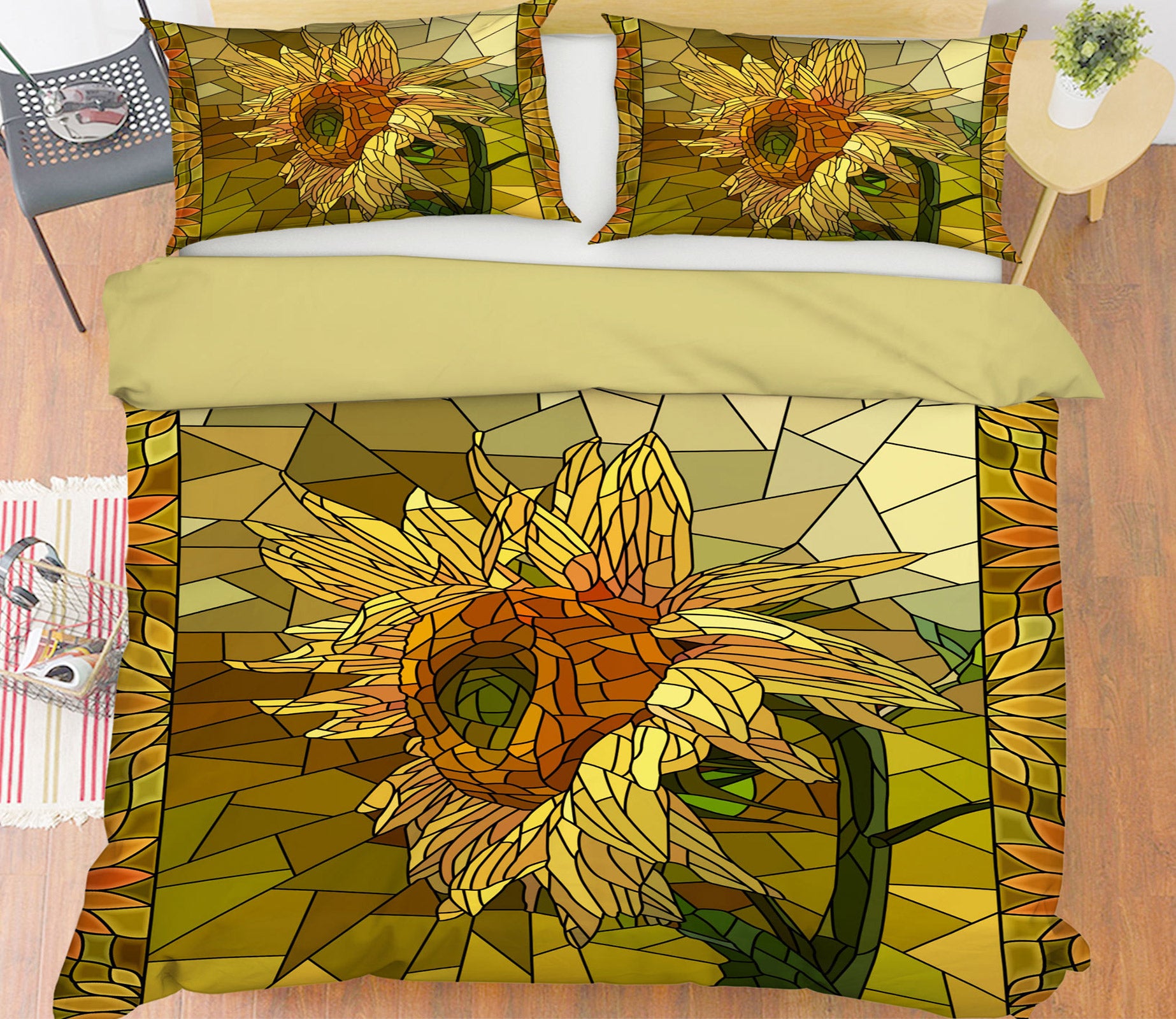 3D Sunflower 14017 Bed Pillowcases Quilt
