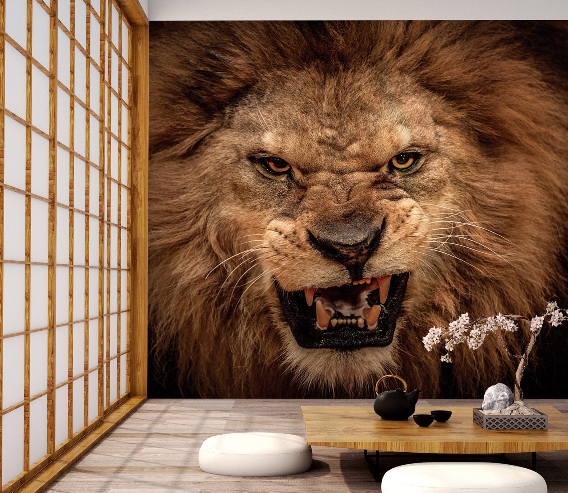 3D Fangs Lion 323 Wall Murals Wallpaper AJ Wallpaper 2 