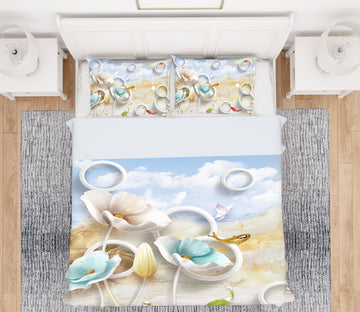 3D Flower Fish 13033 Bed Pillowcases Quilt