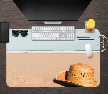 3D Beach Straw Hat 17052 Desk Mat