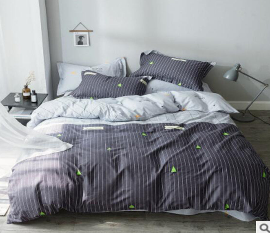 3D Dark Gray Vertical Stripes 40013 Bed Pillowcases Quilt