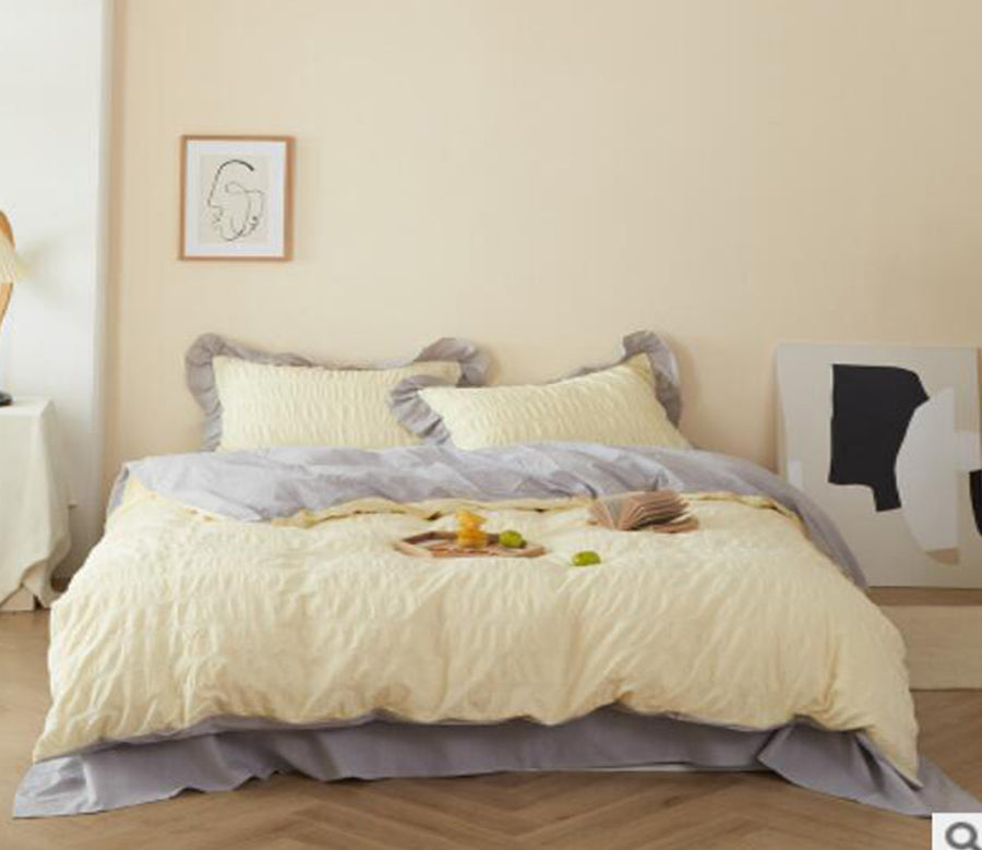 3D Creamy-White 50122 Bed Pillowcases Quilt