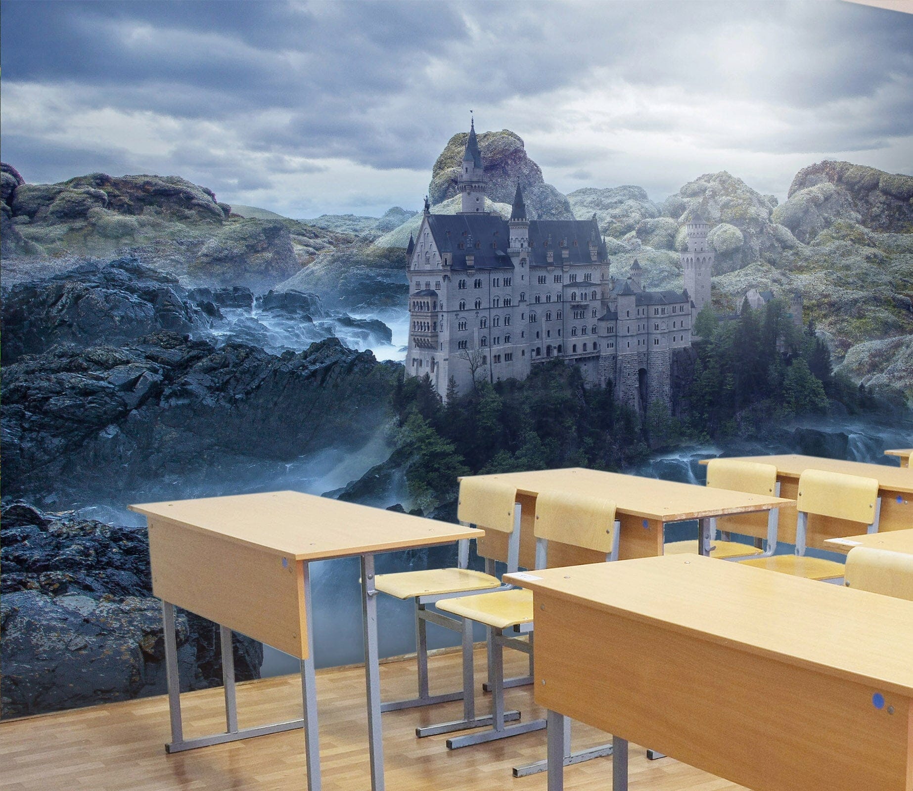 3D Castle River 153 Wall Murals Wallpaper AJ Wallpaper 2 