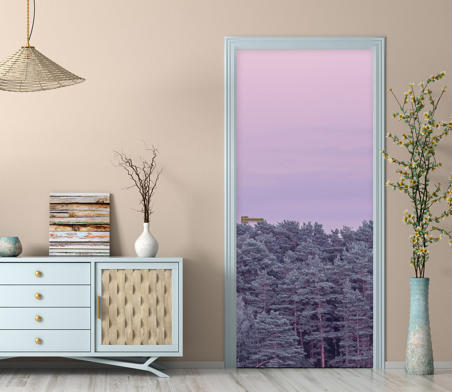 3D Sky Pine 5182 Assaf Frank Door Mural