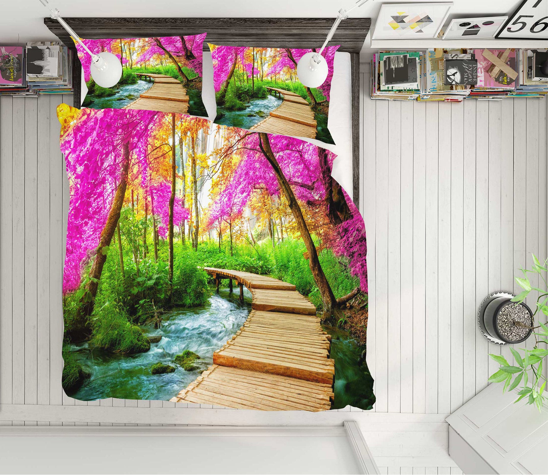 3D Corridor Woods 59157 Bed Pillowcases Quilt