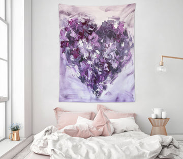 3D Purple Heart 3771 Skromova Marina Tapestry Hanging Cloth Hang