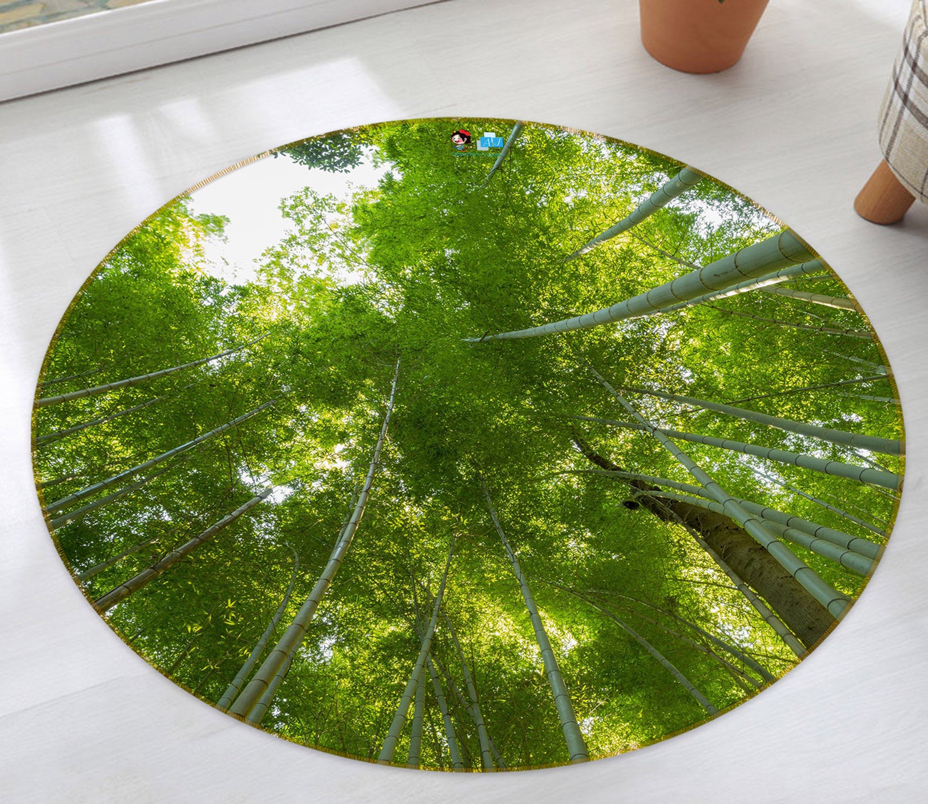 3D Forest 72097 Round Non Slip Rug Mat