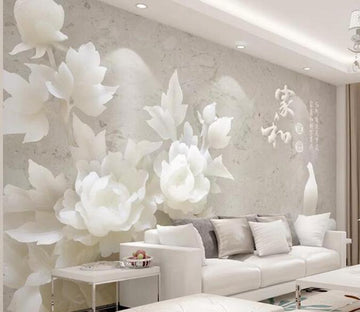 3D White Flowers 1148 Wall Murals Wallpaper AJ Wallpaper 2 