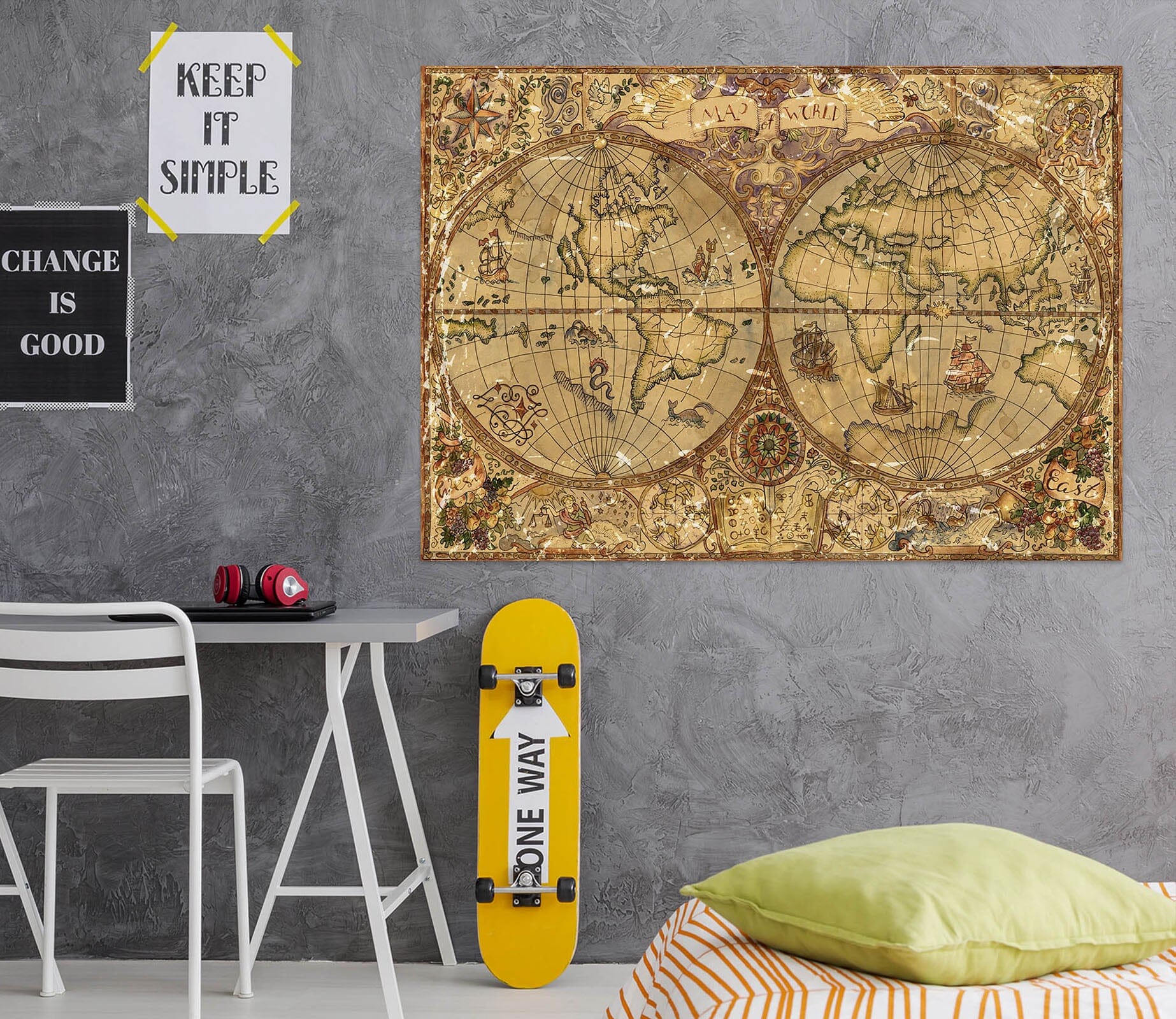 3D Precision Painting 229 World Map Wall Sticker Wallpaper AJ Wallpaper 2 