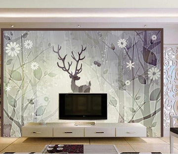 3D Forest Deer 895 Wall Murals Wallpaper AJ Wallpaper 2 