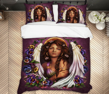 3D Purple Flower Angel 8847 Brigid Ashwood Bedding Bed Pillowcases Quilt Cover Duvet Cover
