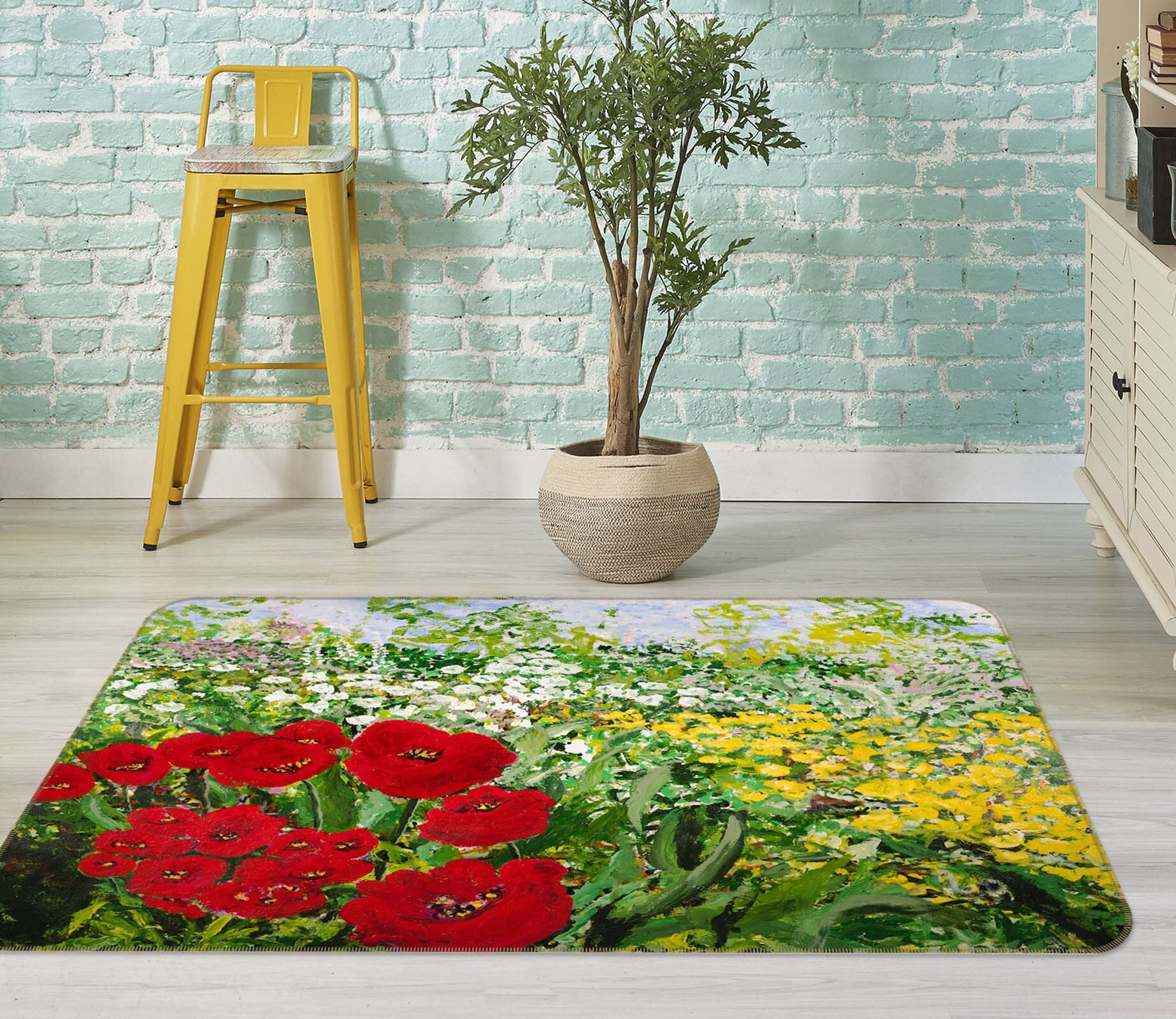 3D Valley Wildflowers 1125 Allan P. Friedlander Rug Non Slip Rug Mat Mat AJ Creativity Home 