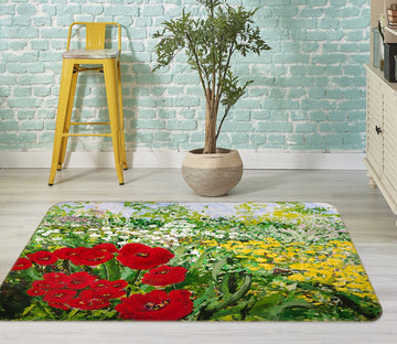 3D Valley Wildflowers 1125 Allan P. Friedlander Rug Non Slip Rug Mat Mat AJ Creativity Home 