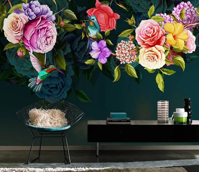 3D Colored Flowers 534 Wall Murals Wallpaper AJ Wallpaper 2 