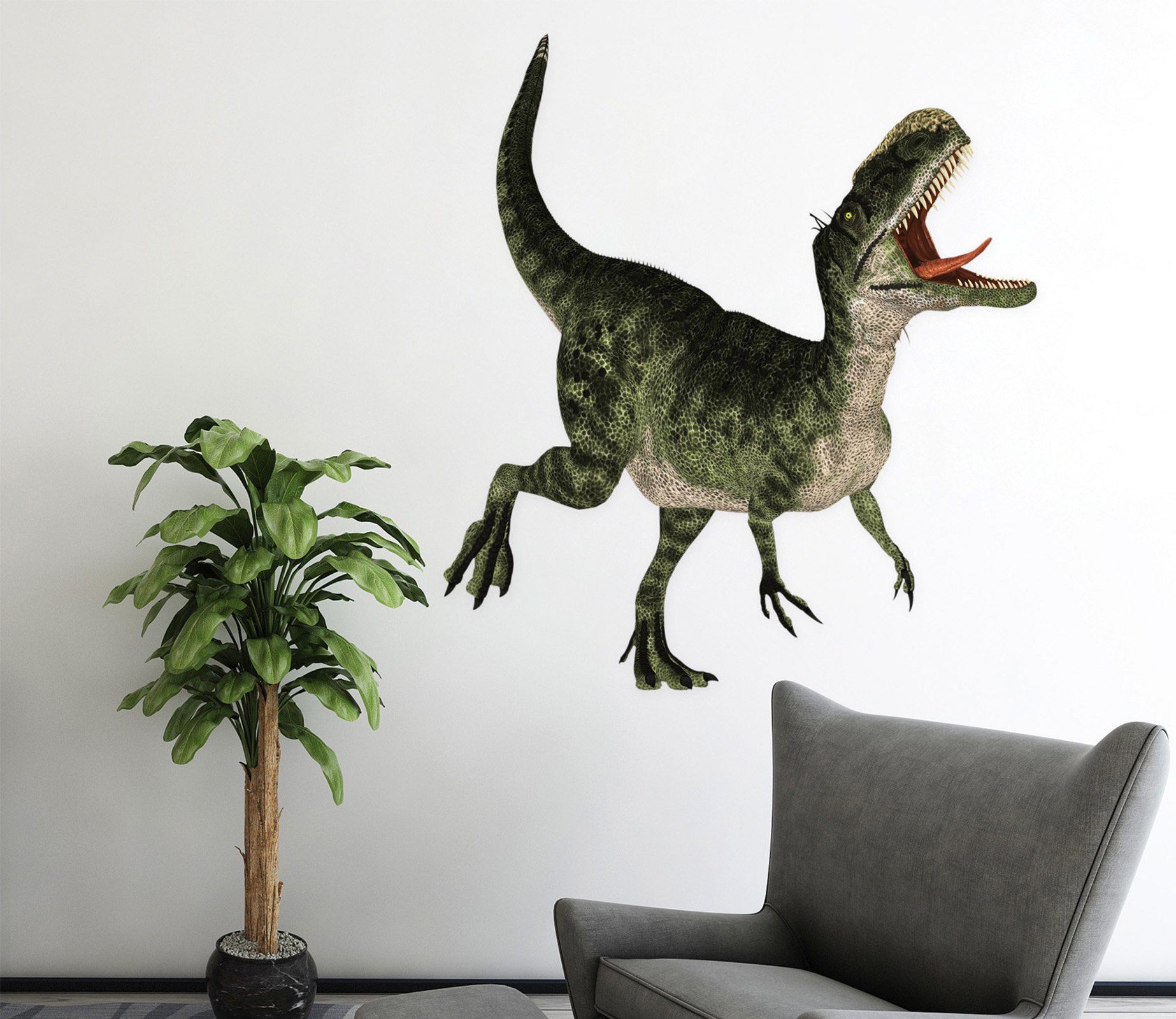 3D Dinosaur Sticking Out Tongue 083 Animals Wall Stickers Wallpaper AJ Wallpaper 