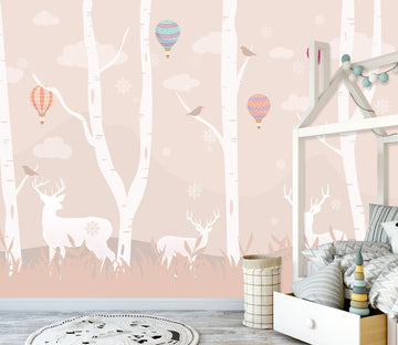3D White Branches 1690 Wall Murals