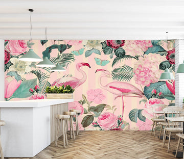 3D Flamingo Forest 1410 Andrea haase Wall Mural Wall Murals Wallpaper AJ Wallpaper 2 