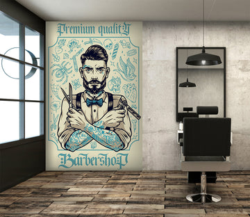 3D Scissors Razor Barber 115224 Barber Shop Wall Murals