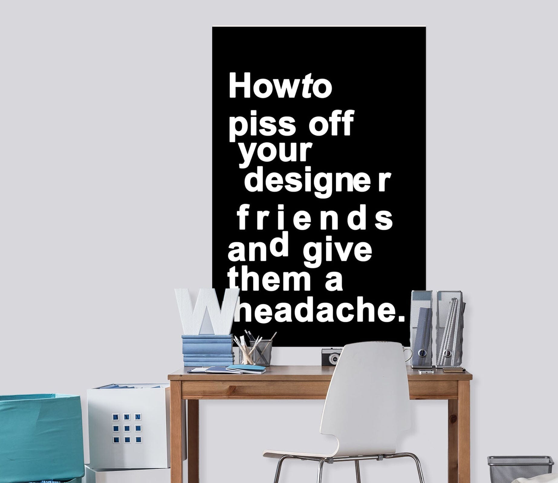 3D Black Letters 223 Boris Draschoff Wall Sticker Wallpaper AJ Wallpaper 2 