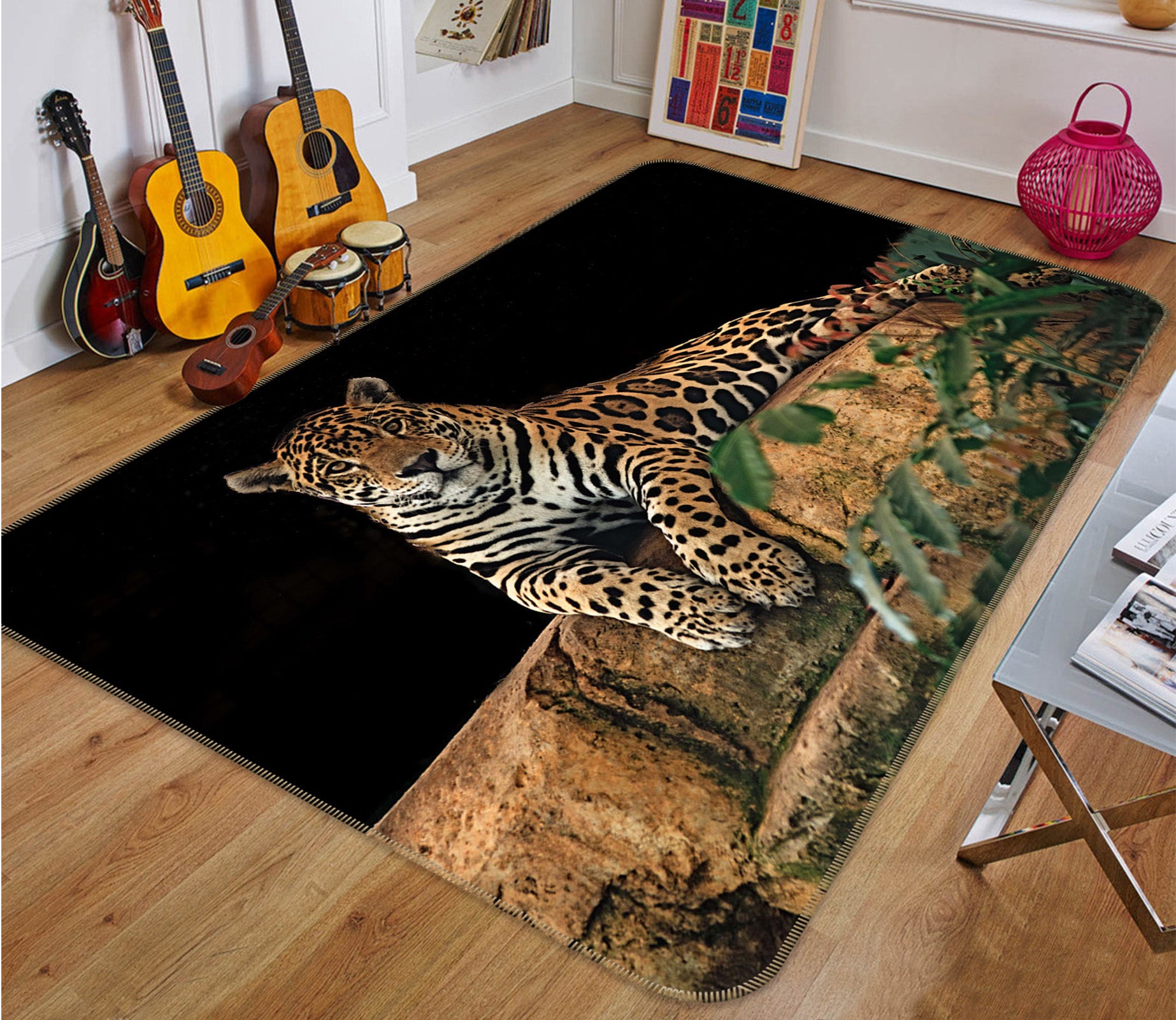 3D Leopard 82123 Animal Non Slip Rug Mat