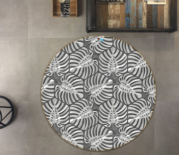 3D Turtle Leaf 2419 Round Non Slip Rug Mat Mat AJ Creativity Home 
