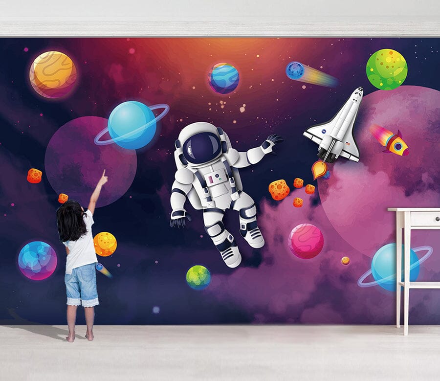 3D Planet Astronaut WC079 Wall Murals Wallpaper AJ Wallpaper 2 