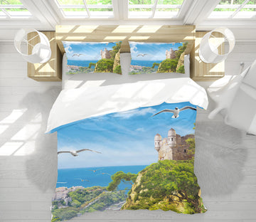3D Sea Cliff 13115 Bed Pillowcases Quilt