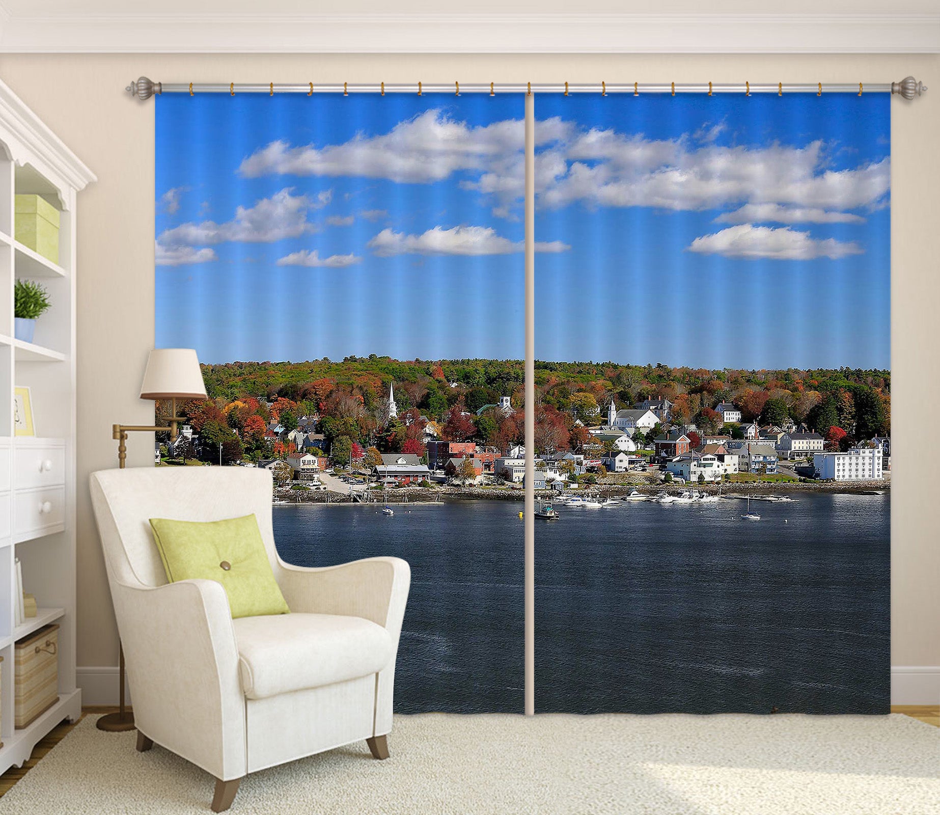 3D Seaside House 61211 Kathy Barefield Curtain Curtains Drapes