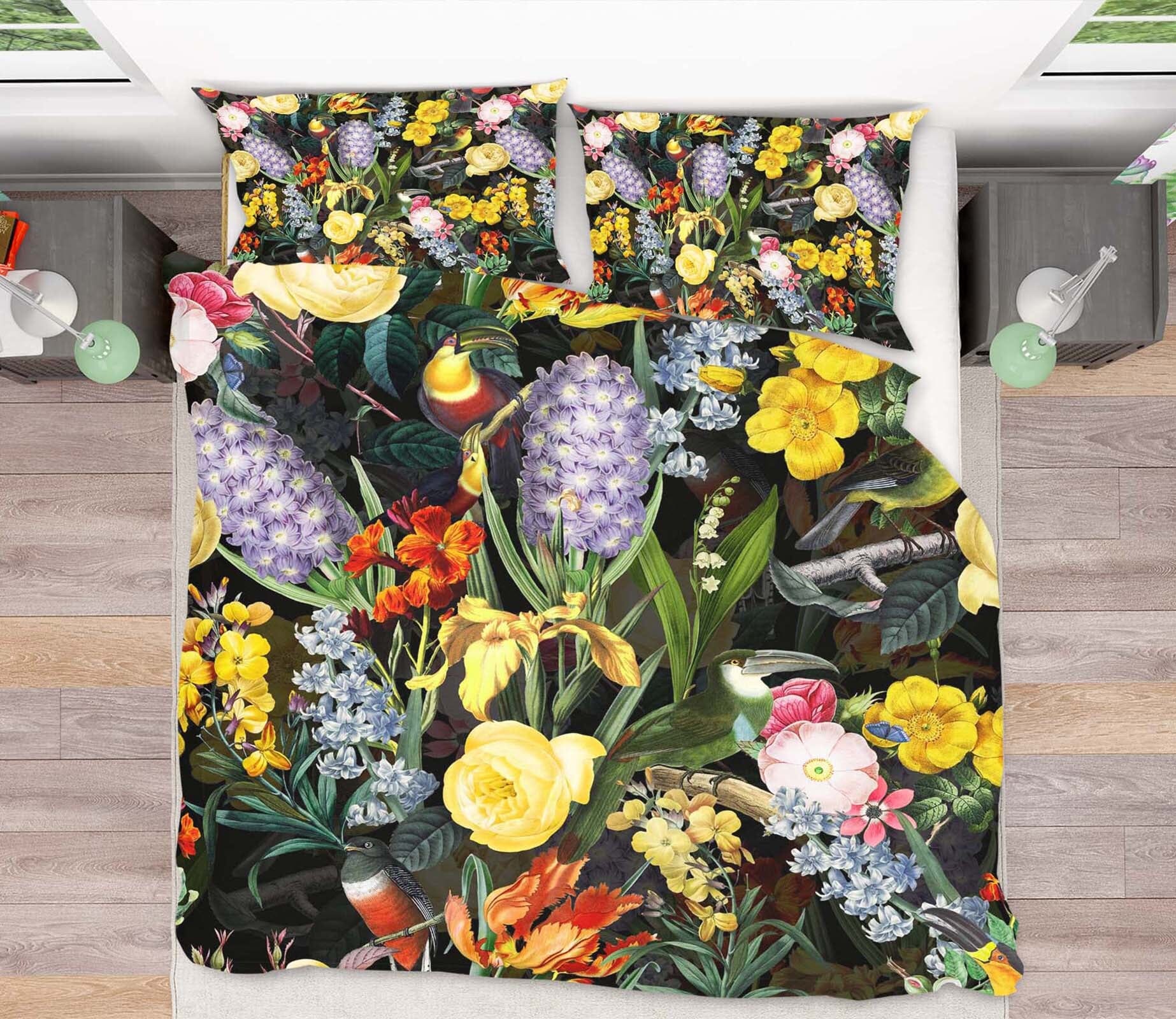 3D Violet Flower 171 Uta Naumann Bedding Bed Pillowcases Quilt Quiet Covers AJ Creativity Home 