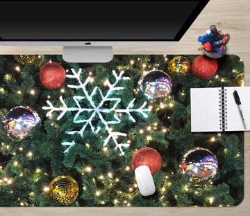 3D Ball Snowflake 51238 Christmas Desk Mat Xmas