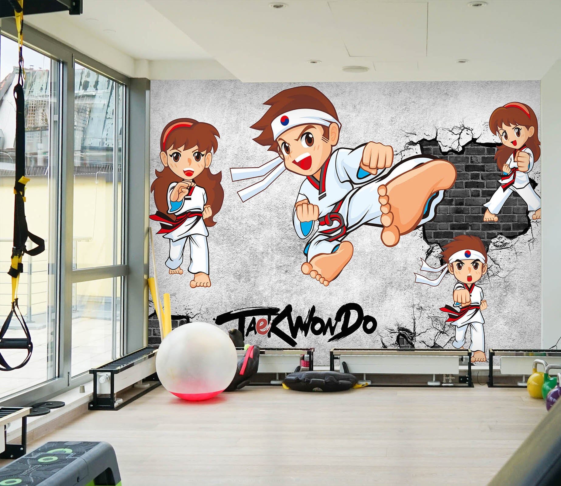 3D Taekwondo Boy 038 Wall Murals Wallpaper AJ Wallpaper 2 